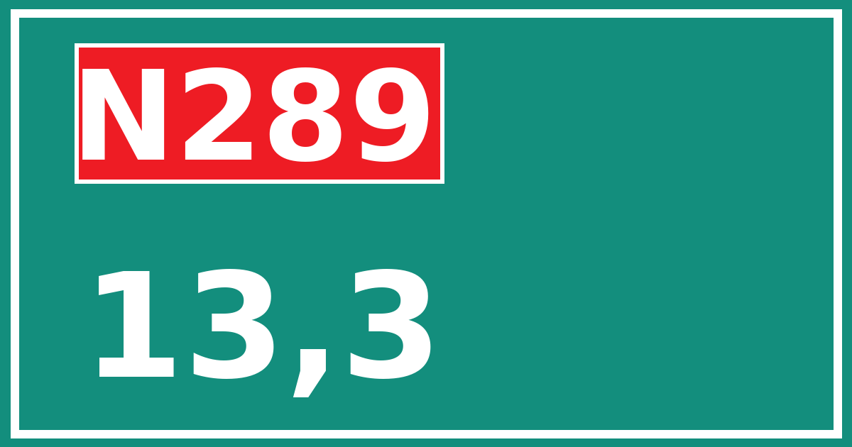 Hectometerbord N289 13,3
