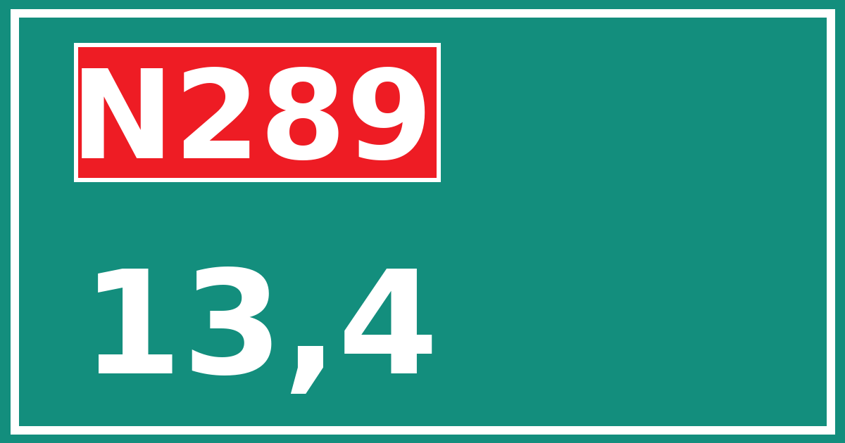 Hectometerbord N289 13,4