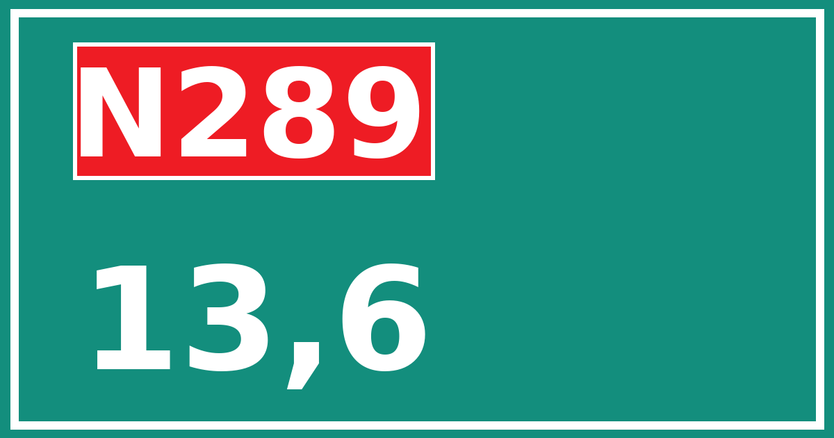 Hectometerbord N289 13,6