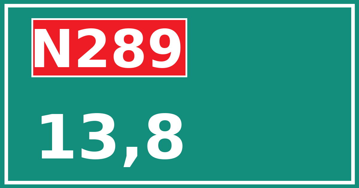 Hectometerbord N289 13,8