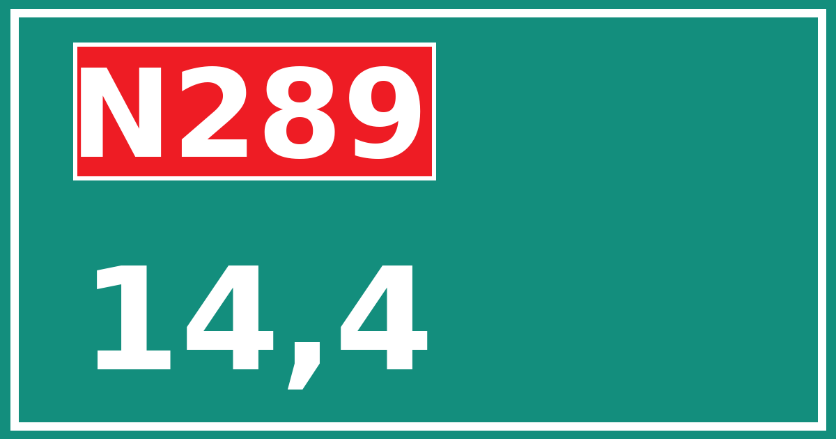 Hectometerbord N289 14,4
