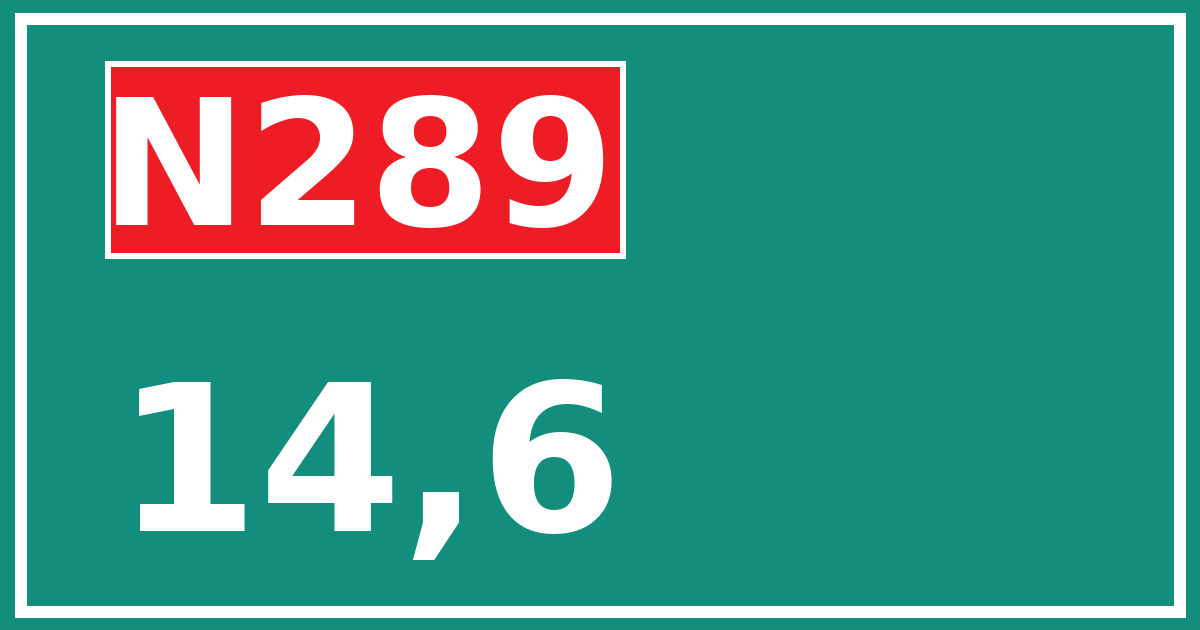 Hectometerbord N289 14,6
