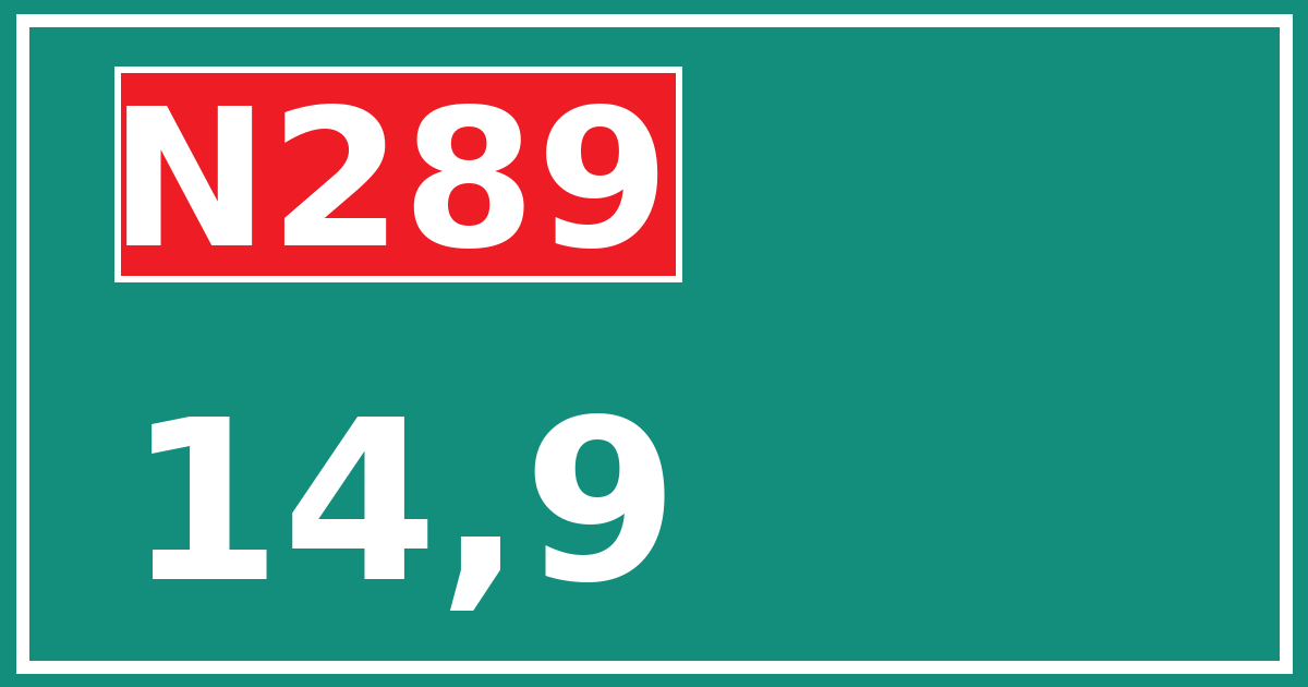 Hectometerbord N289 14,9