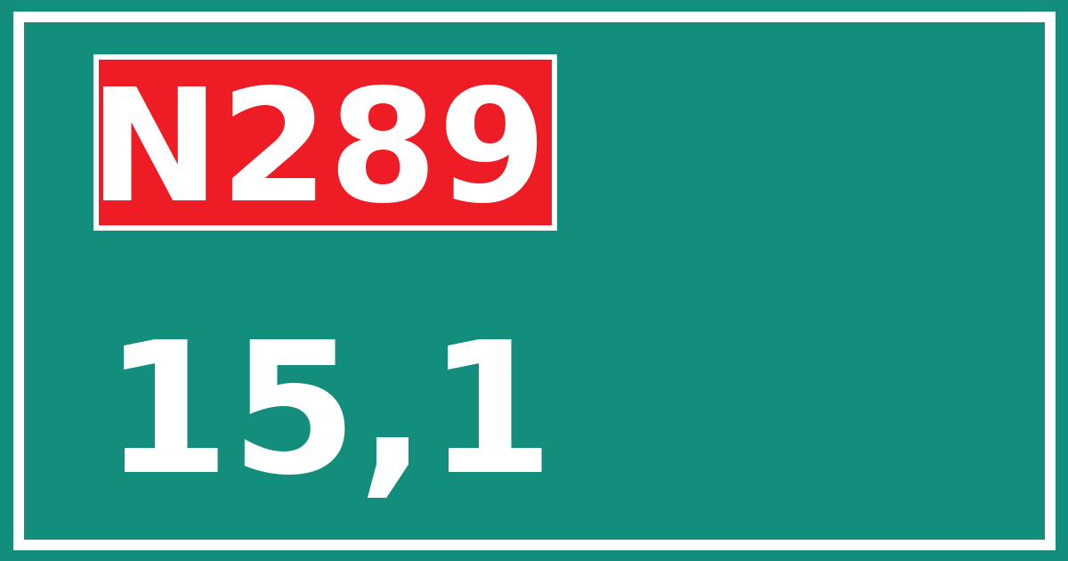 Hectometerbord N289 15,1