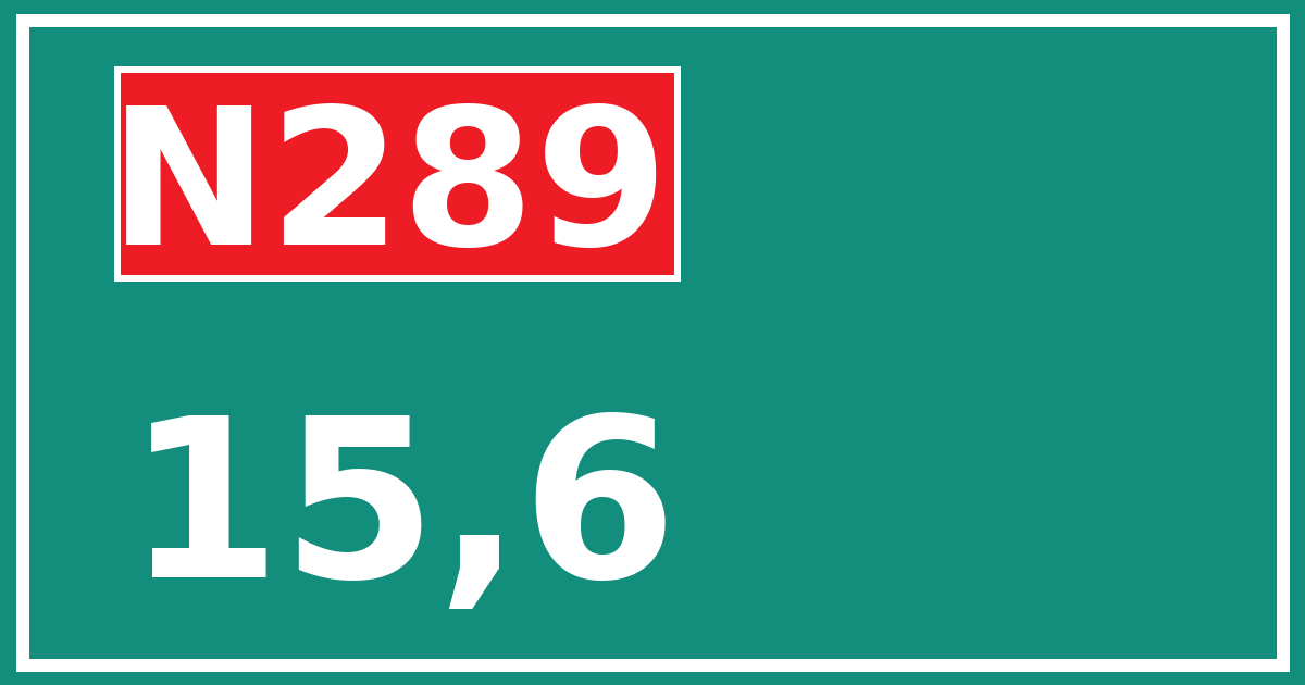 Hectometerbord N289 15,6