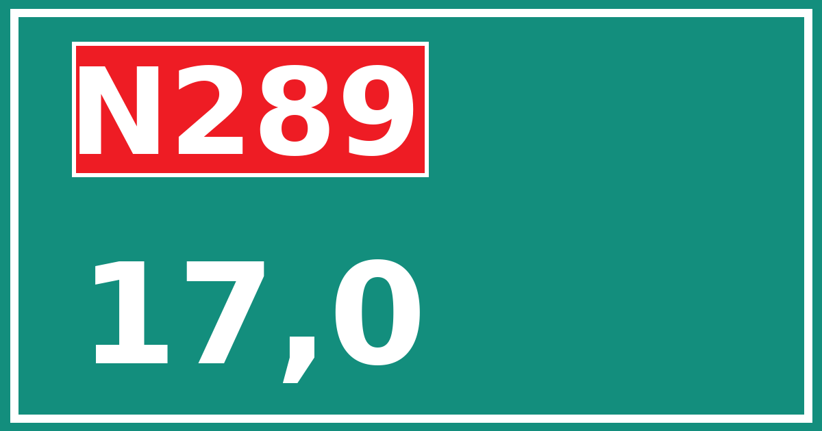 Hectometerbord N289 17,0