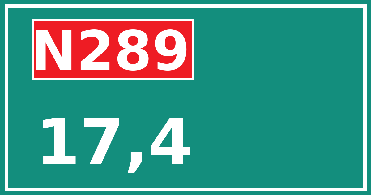 Hectometerbord N289 17,4