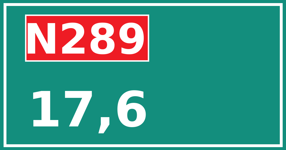 Hectometerbord N289 17,6