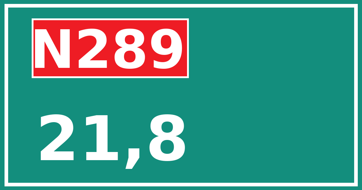 Hectometerbord N289 21,8