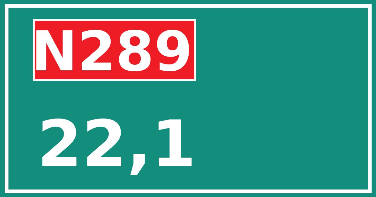 Hectometerbord N289 22,1