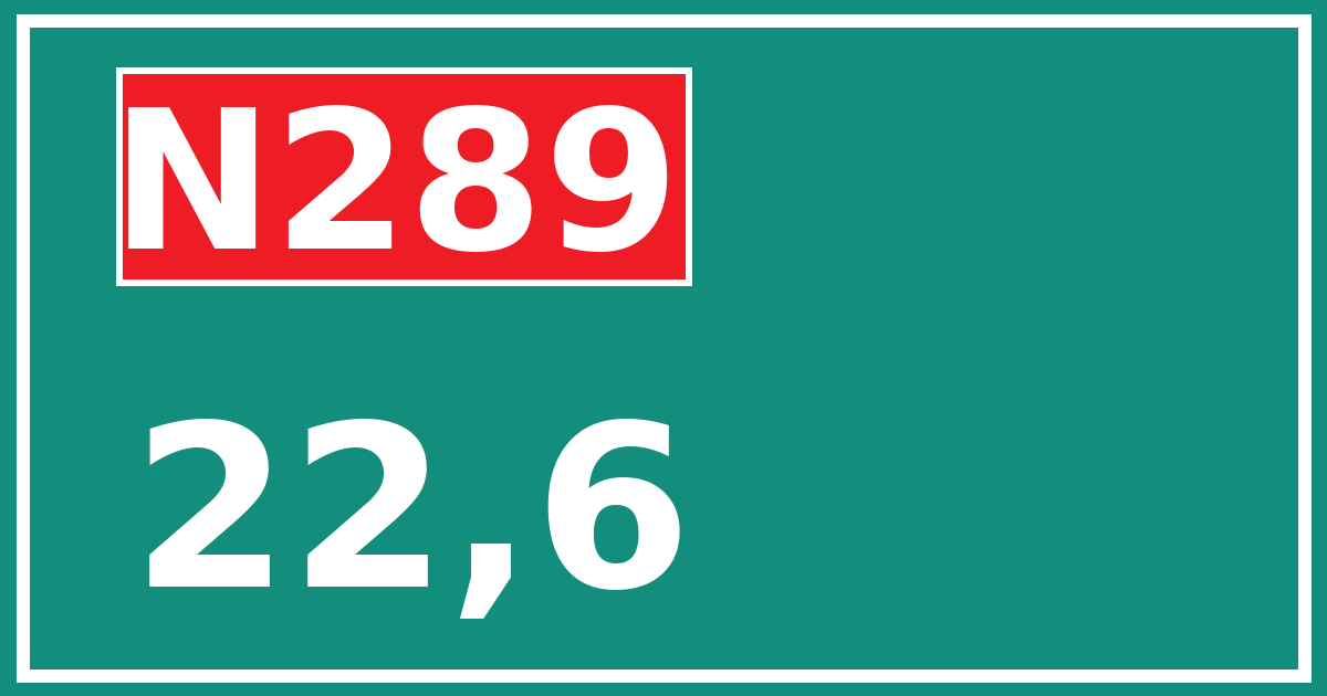 Hectometerbord N289 22,6