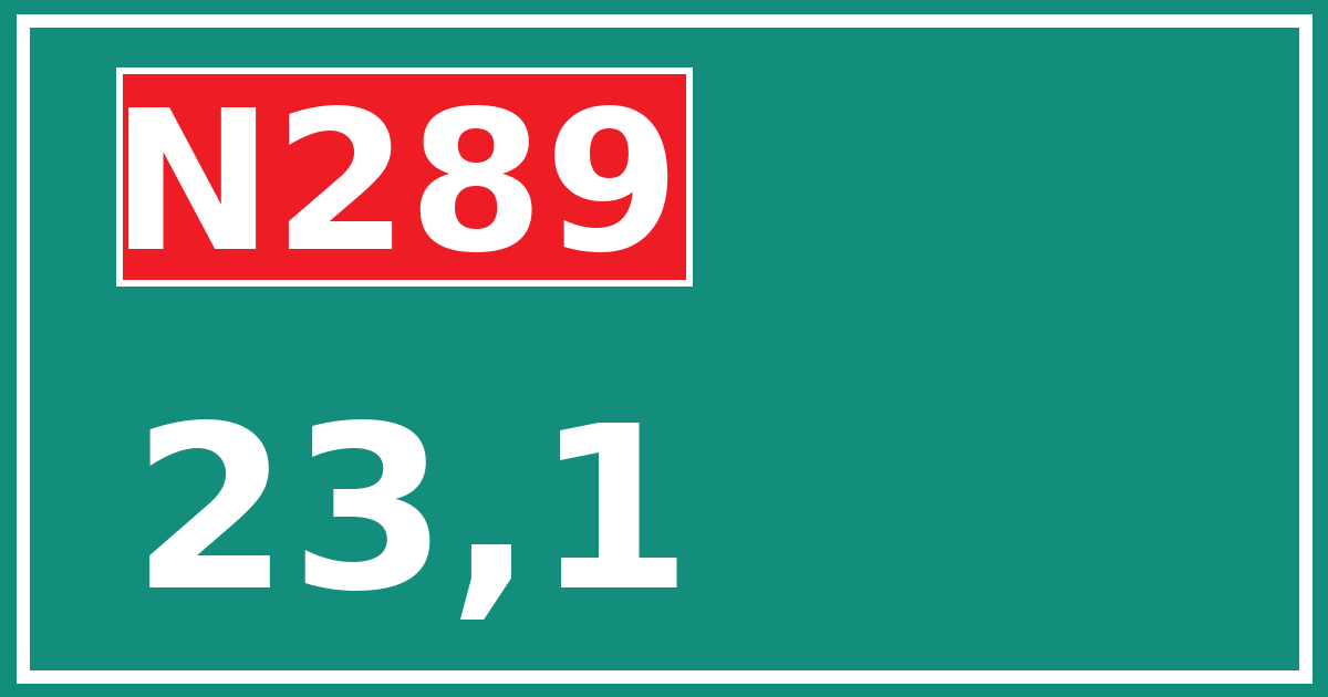Hectometerbord N289 23,1