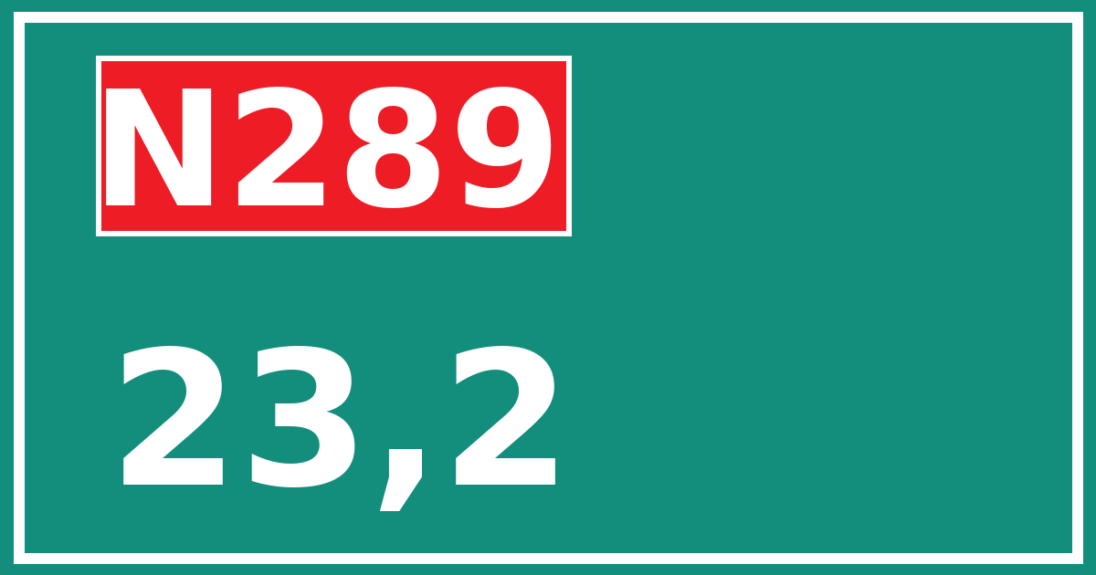 Hectometerbord N289 23,2