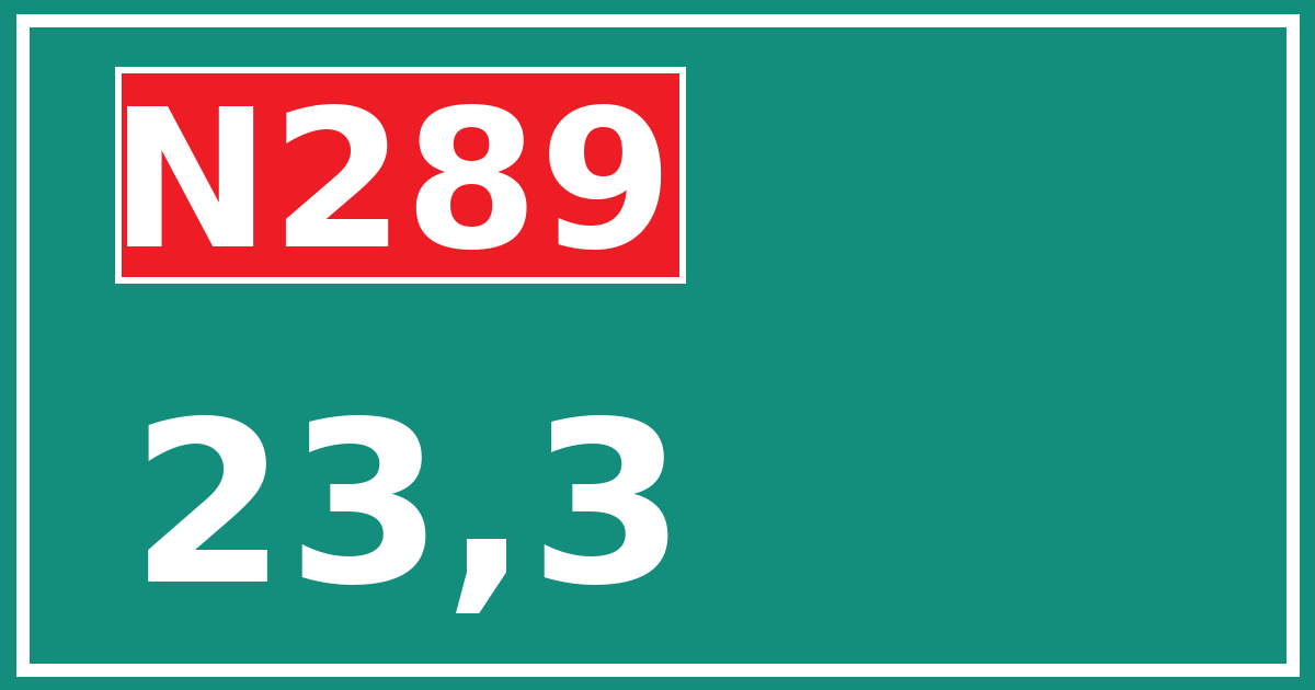 Hectometerbord N289 23,3