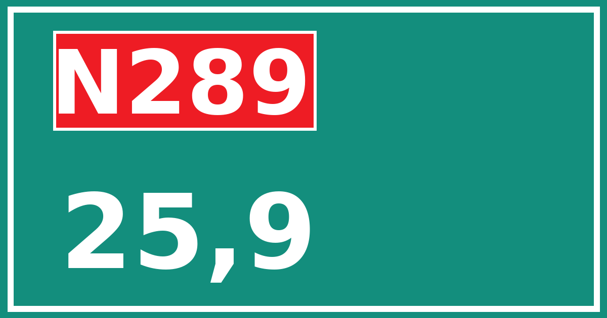 Hectometerbord N289 25,9