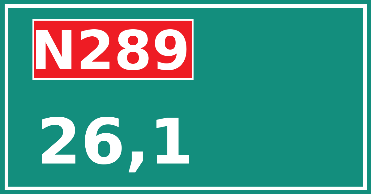 Hectometerbord N289 26,1