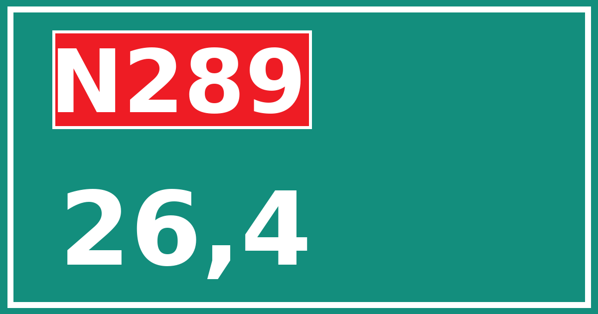 Hectometerbord N289 26,4