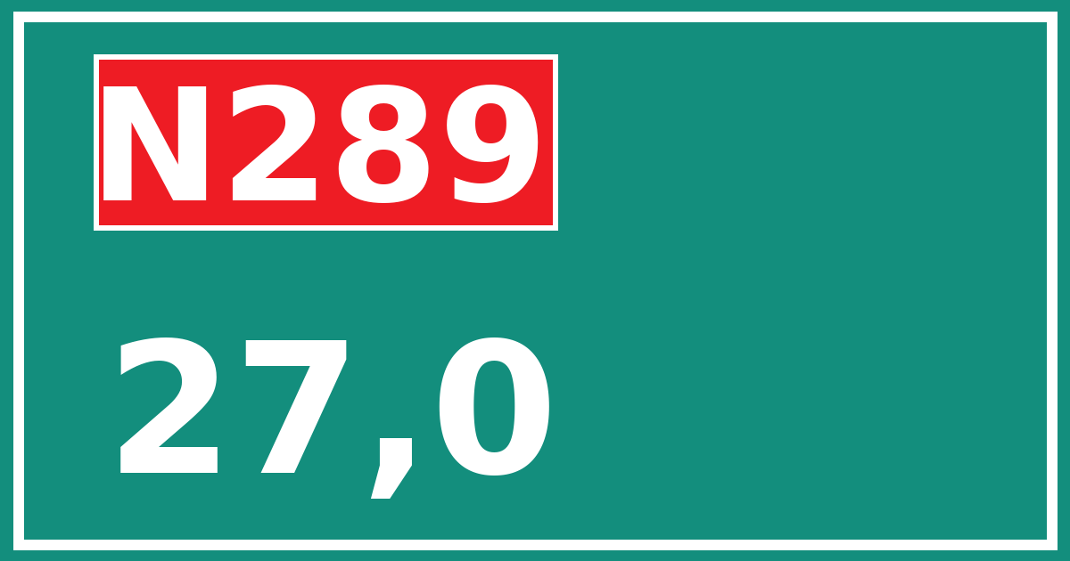 Hectometerbord N289 27,0