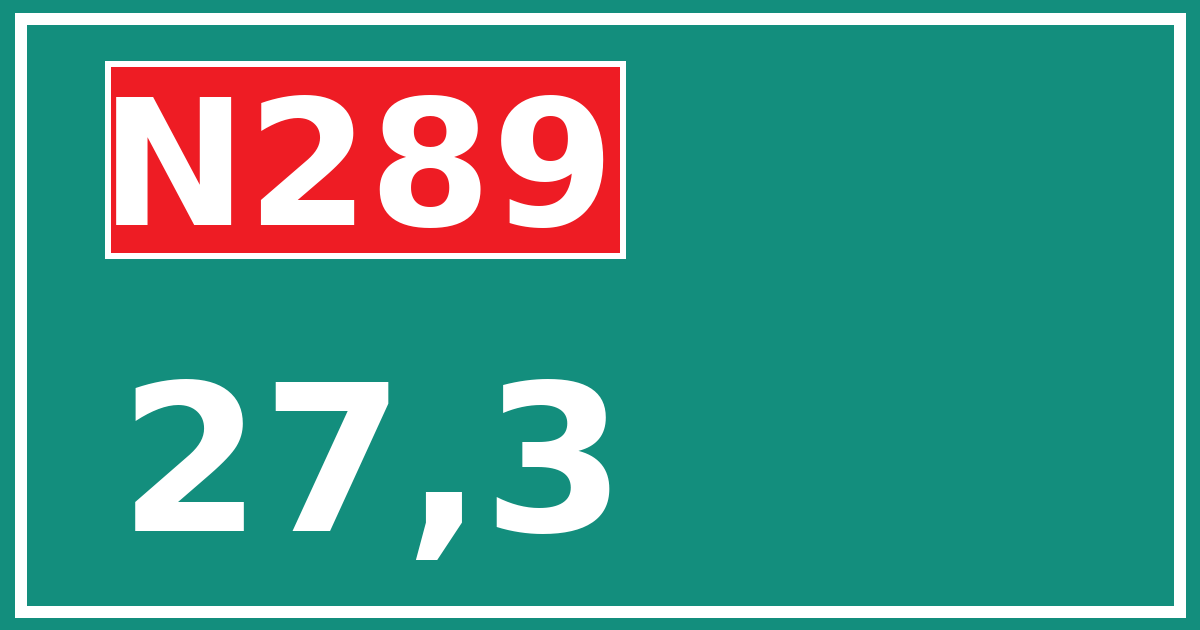 Hectometerbord N289 27,3