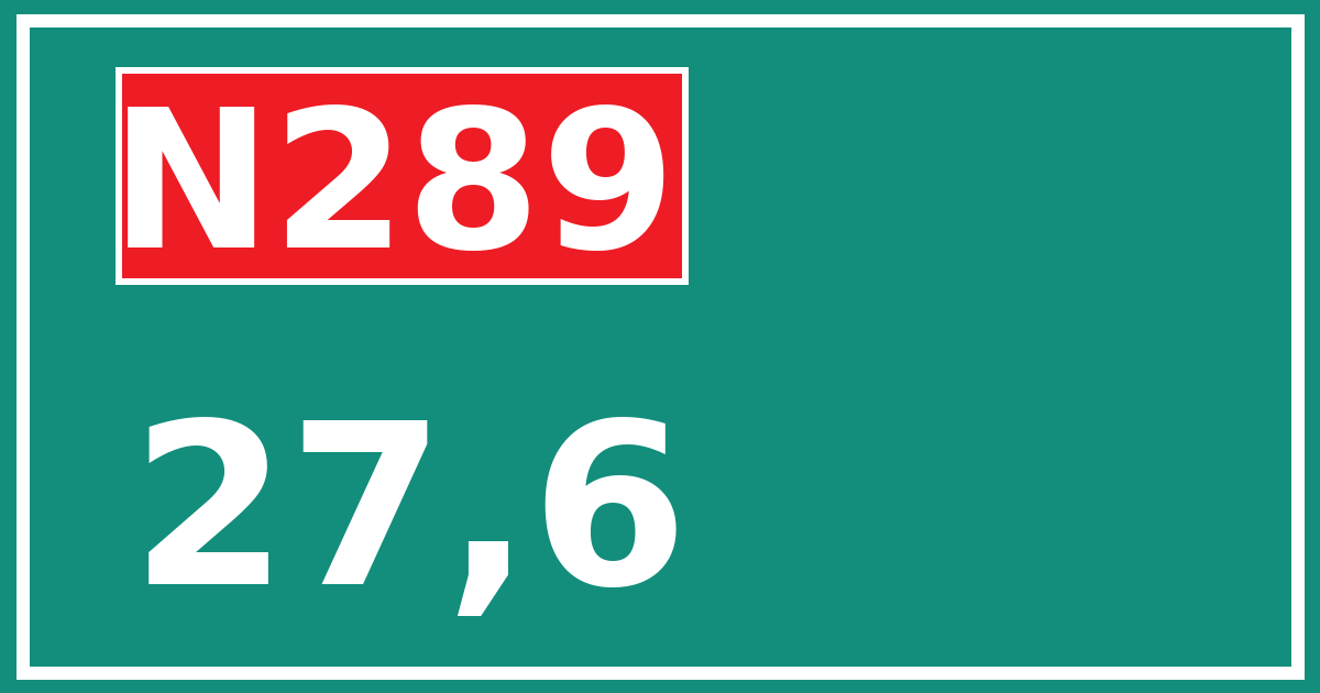 Hectometerbord N289 27,6