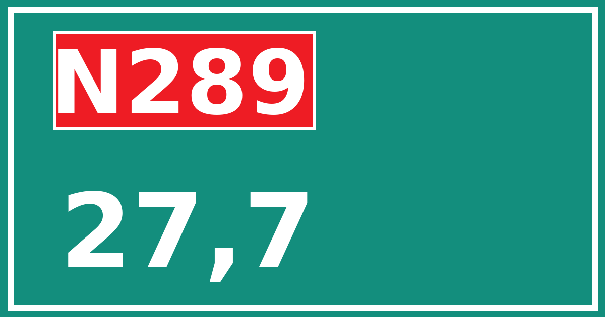 Hectometerbord N289 27,7