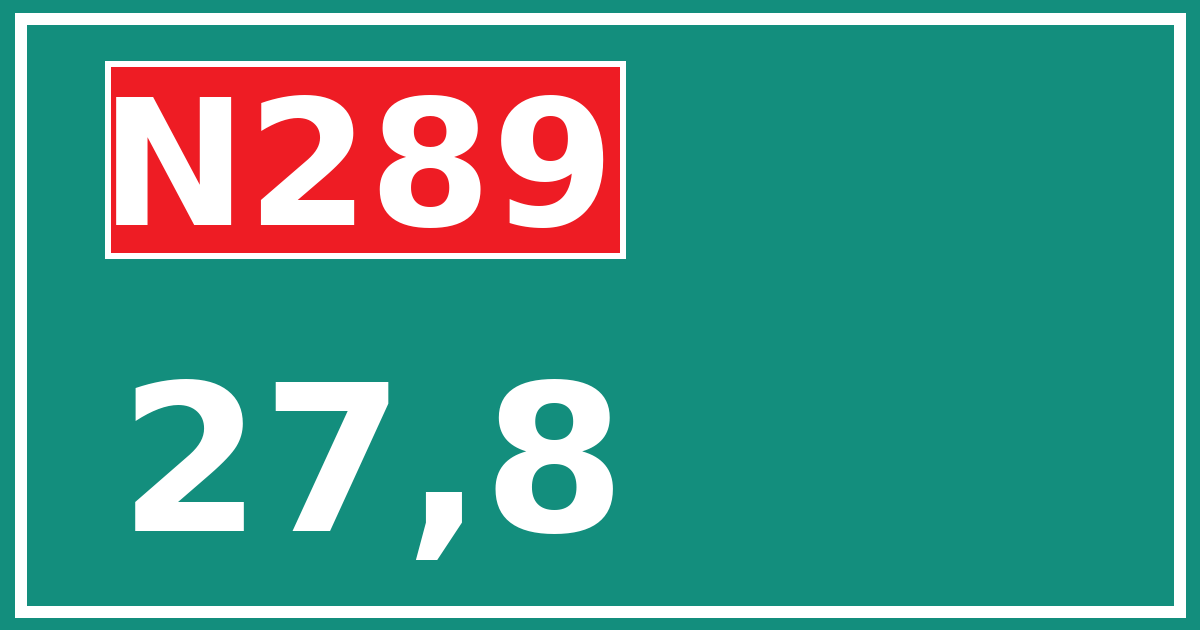 Hectometerbord N289 27,8