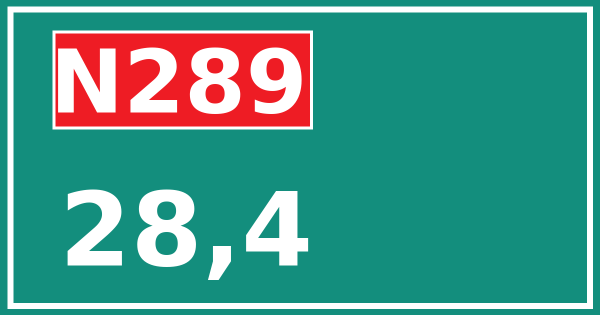 Hectometerbord N289 28,4