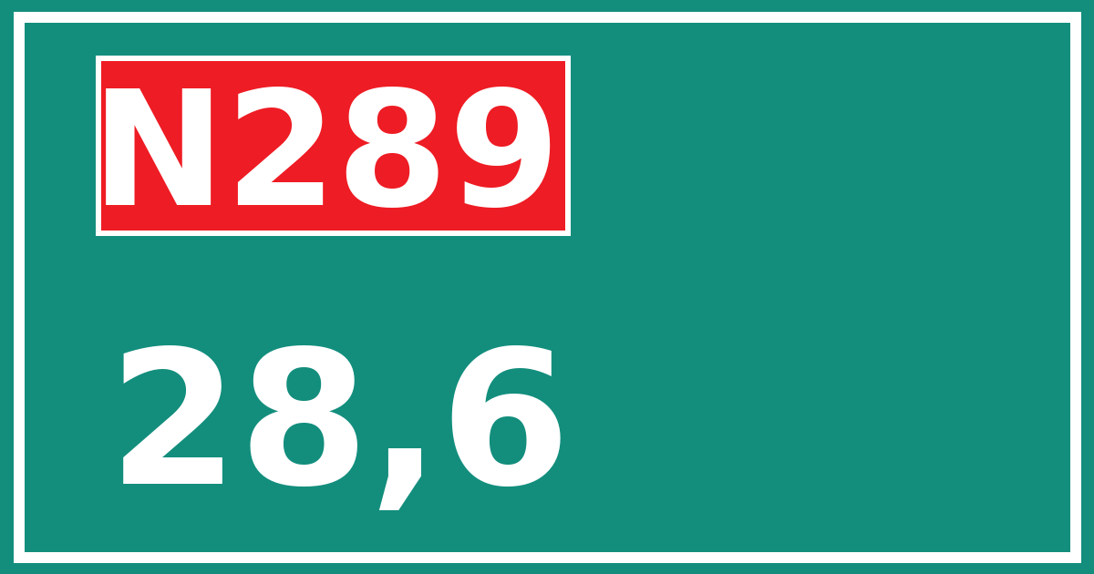 Hectometerbord N289 28,6