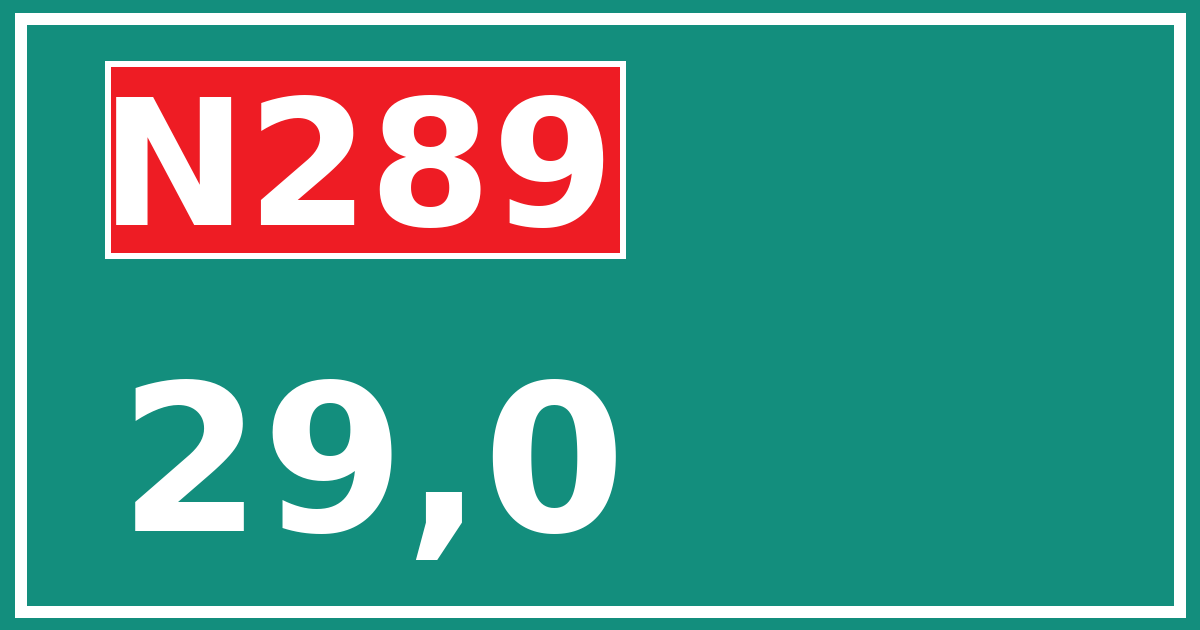 Hectometerbord N289 29,0