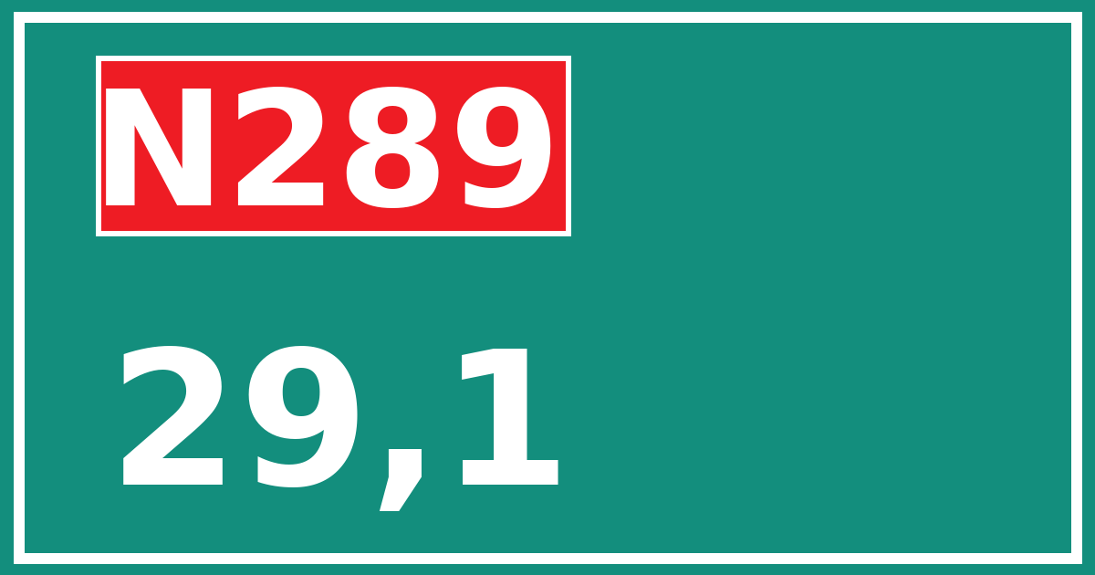 Hectometerbord N289 29,1
