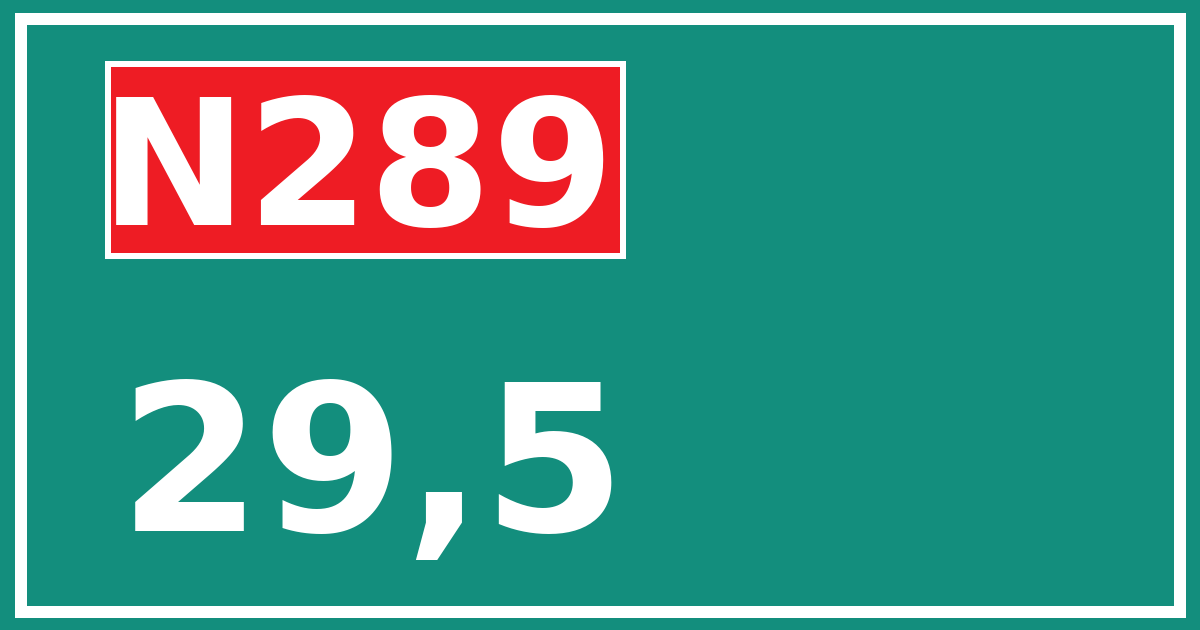 Hectometerbord N289 29,5
