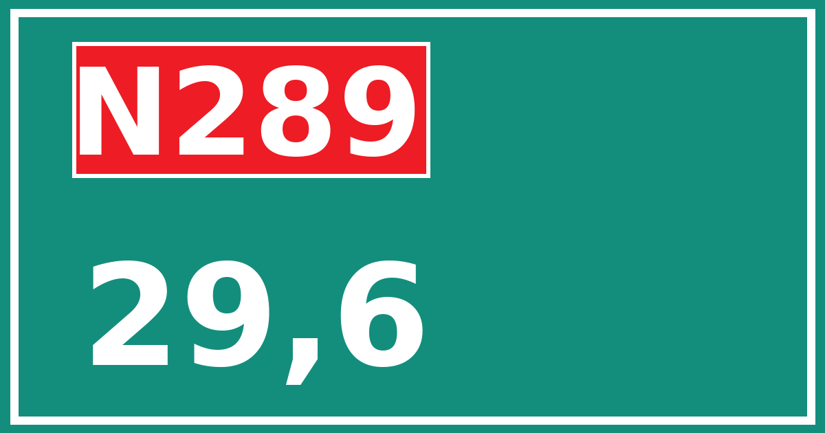 Hectometerbord N289 29,6