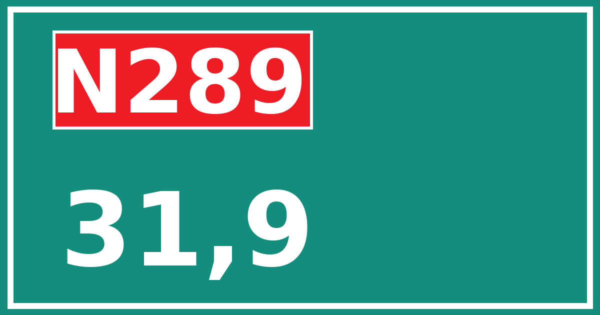 Hectometerbord N289 31,9