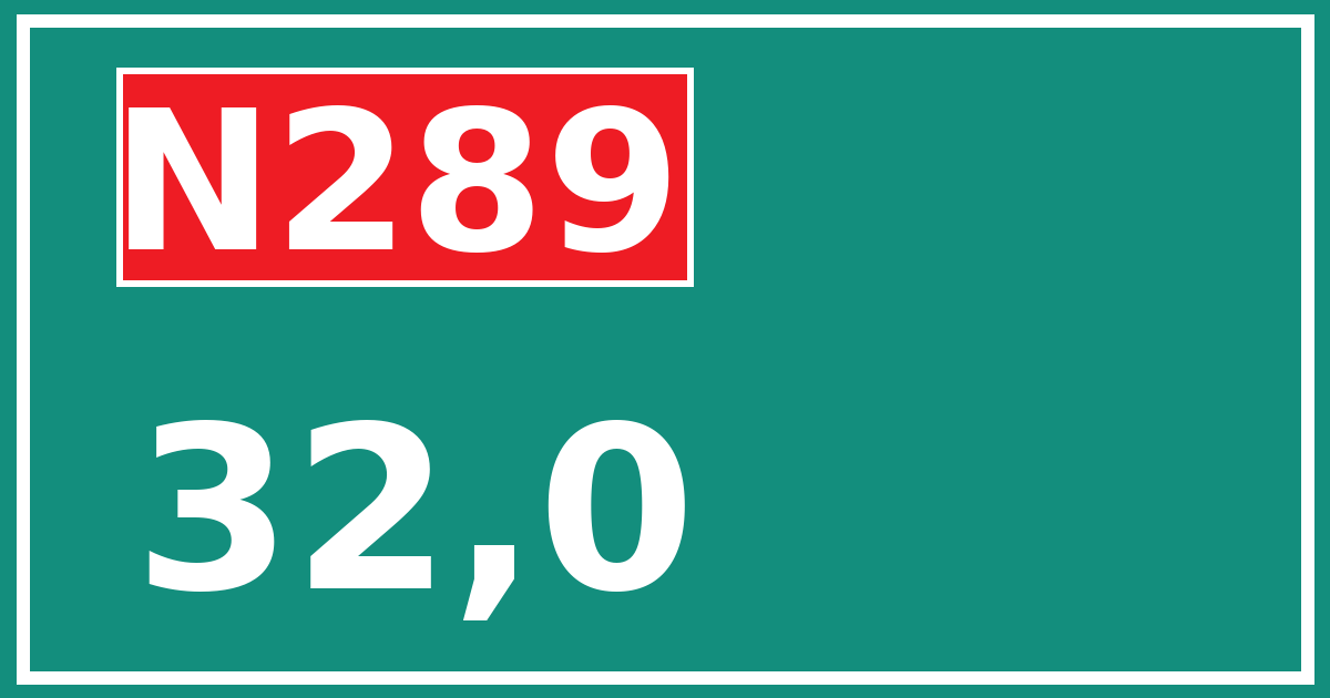 Hectometerbord N289 32,0