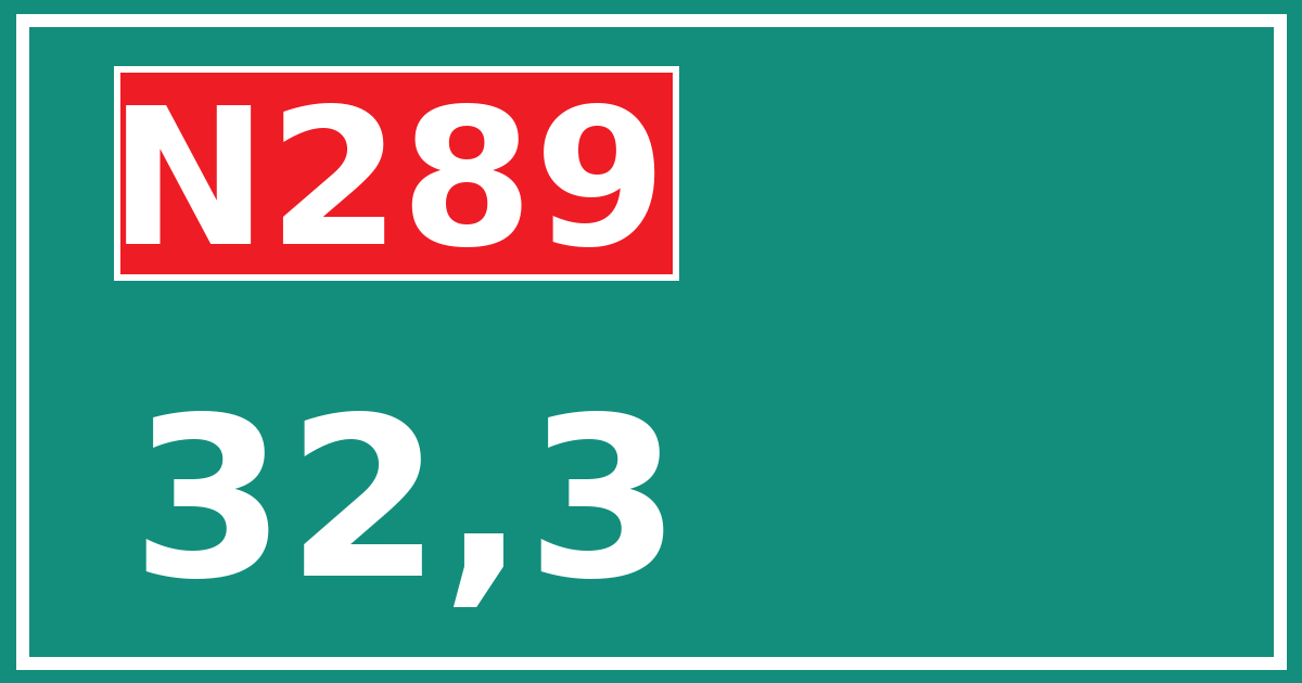 Hectometerbord N289 32,3