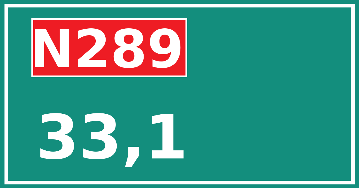Hectometerbord N289 33,1