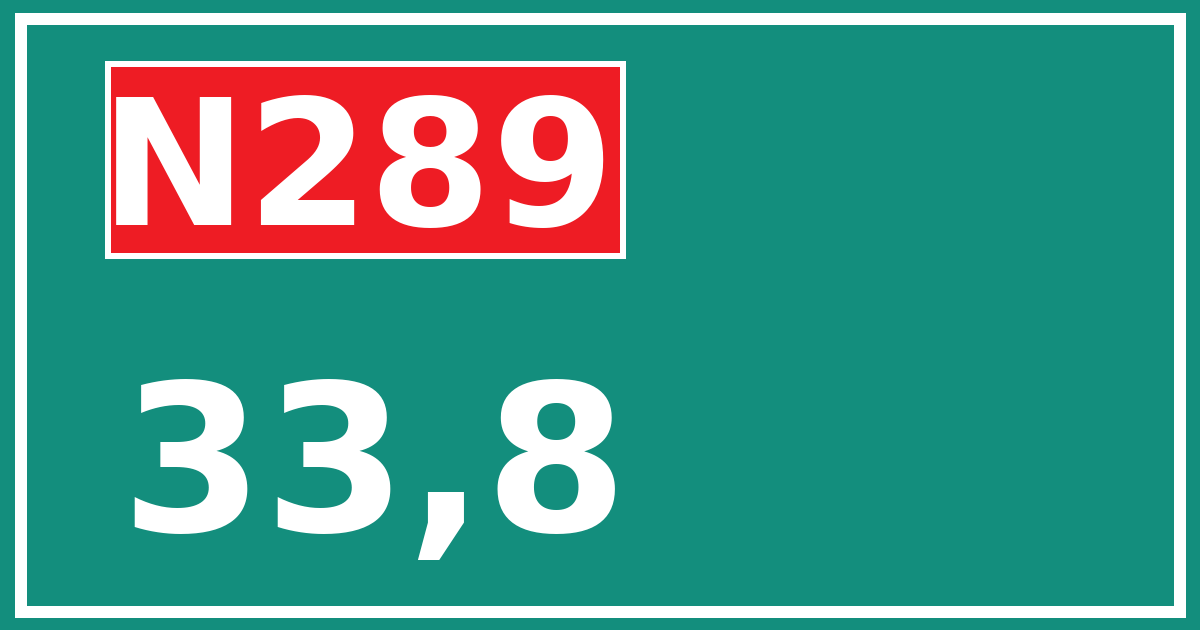 Hectometerbord N289 33,8