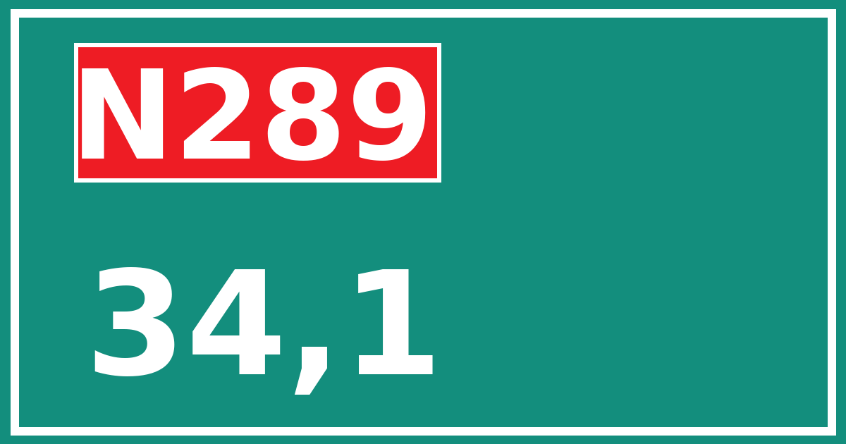 Hectometerbord N289 34,1