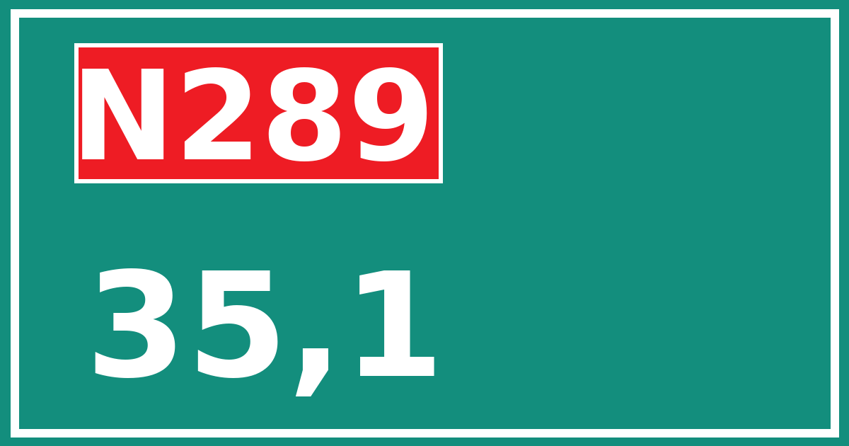 Hectometerbord N289 35,1