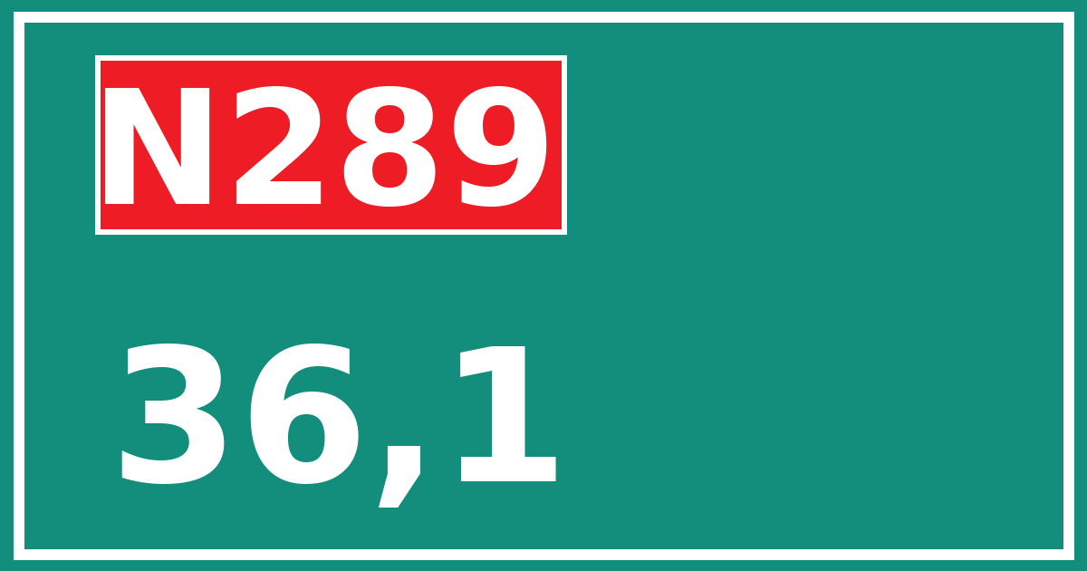 Hectometerbord N289 36,1