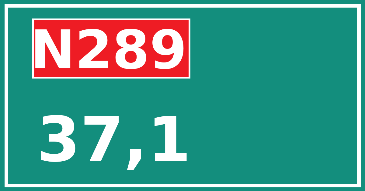 Hectometerbord N289 37,1