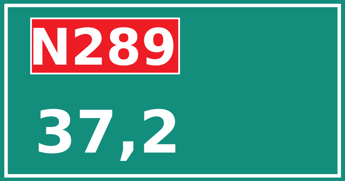 Hectometerbord N289 37,2