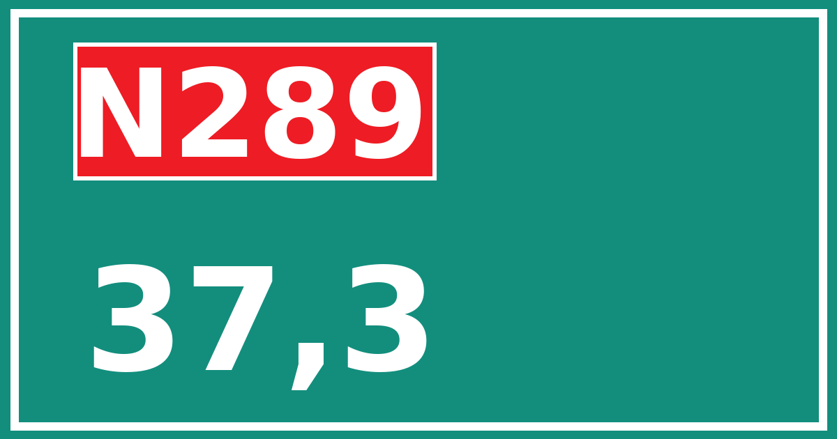 Hectometerbord N289 37,3