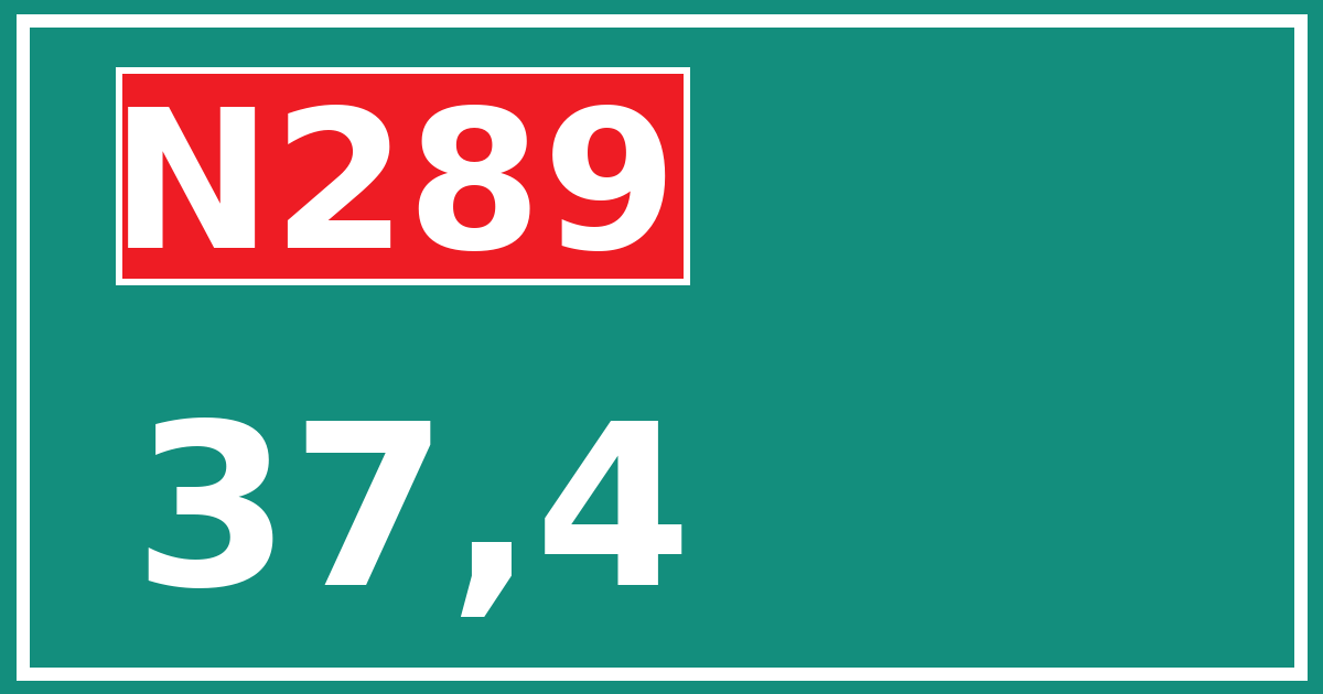 Hectometerbord N289 37,4