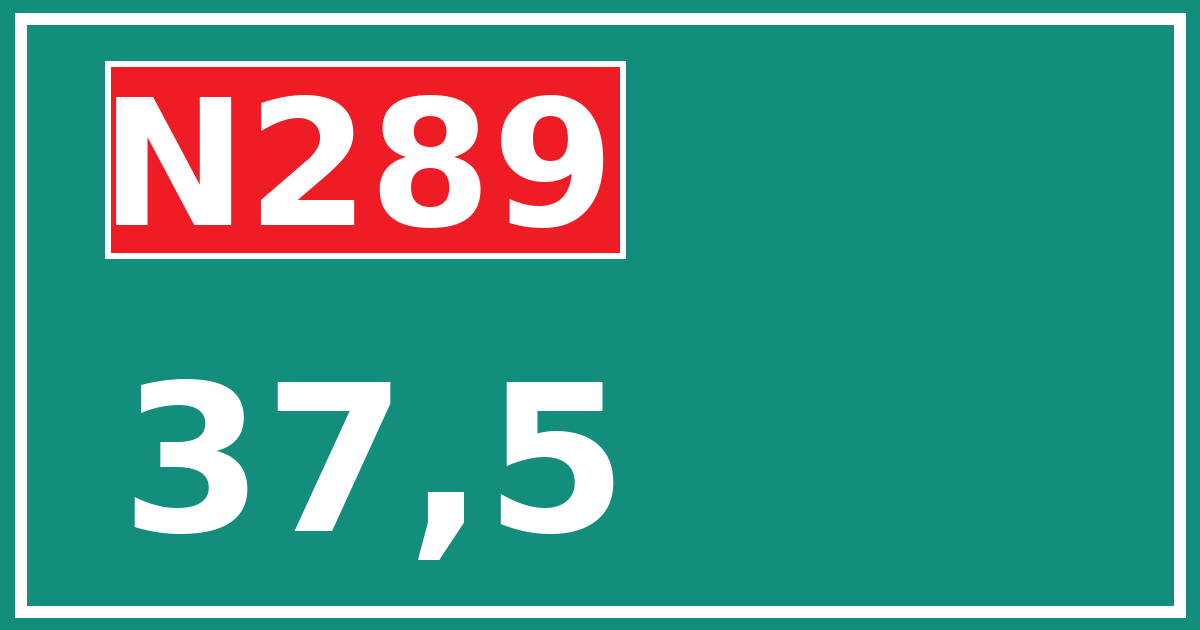 Hectometerbord N289 37,5