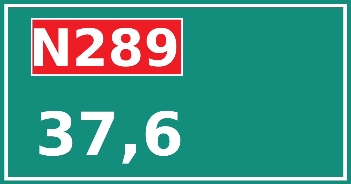 Hectometerbord N289 37,6