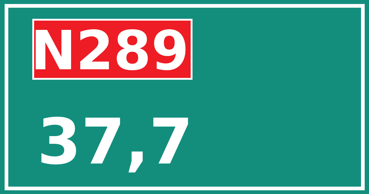 Hectometerbord N289 37,7
