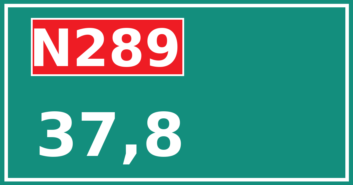 Hectometerbord N289 37,8