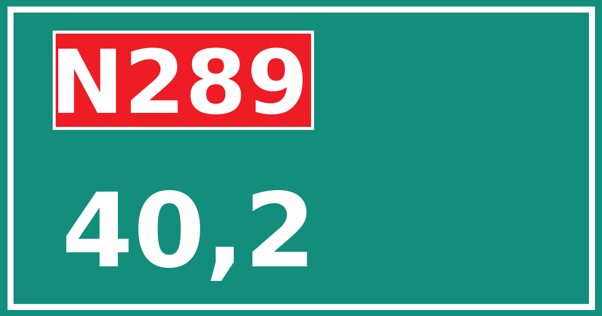 Hectometerbord N289 40,2