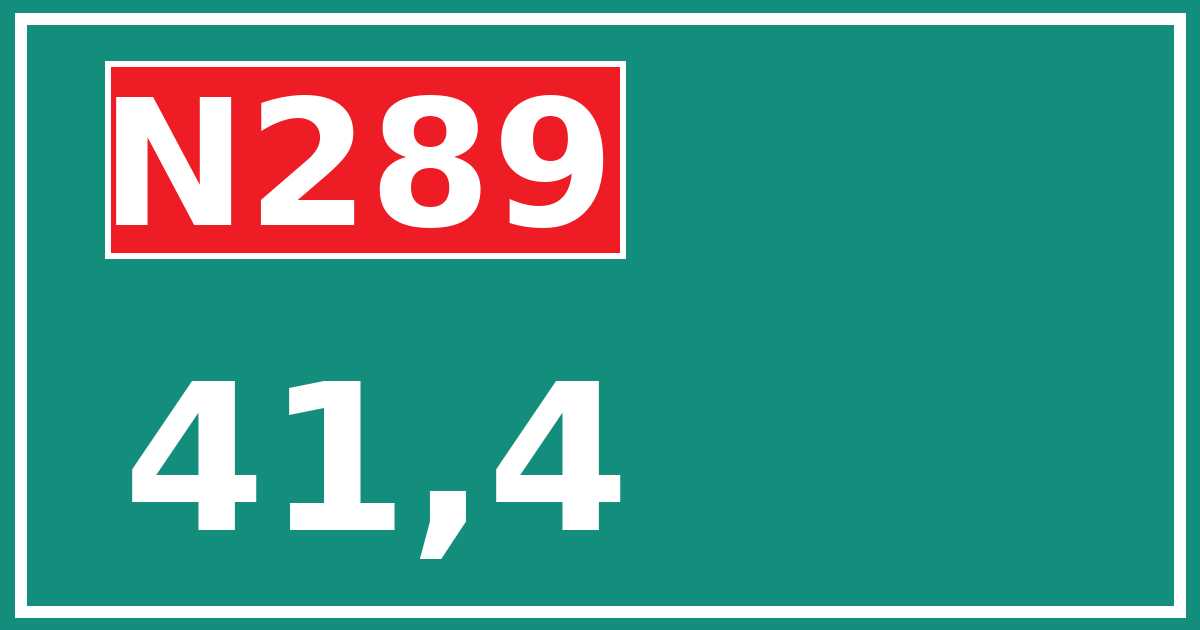 Hectometerbord N289 41,4